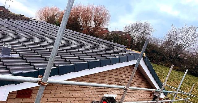 New roof tiles with new white fascias and soffits in Halesowen